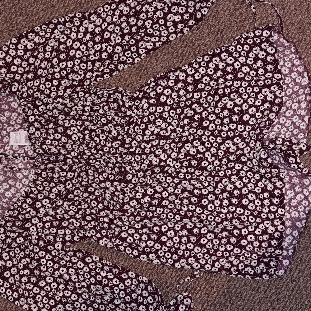 Nordstrom Topshop, purple with white flowers romper, size 8 US